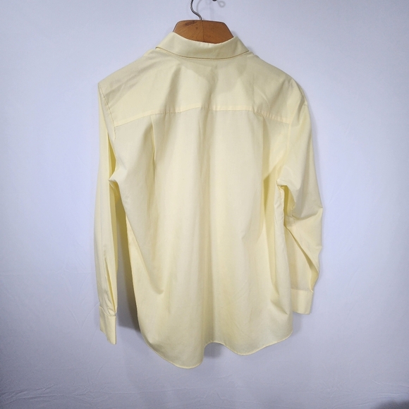 Foxcroft Yellow Blouse Classic Fit Wrinkle Free Formal Work - Picture 5 of 12